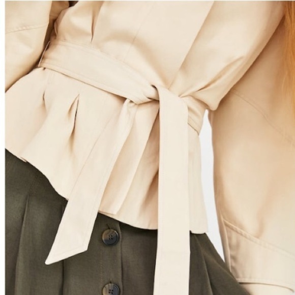ZARA Pleated Jacket with Gathered Detail - Picture 7 of 8